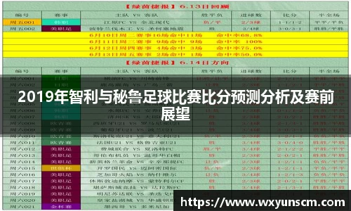 2019年智利与秘鲁足球比赛比分预测分析及赛前展望
